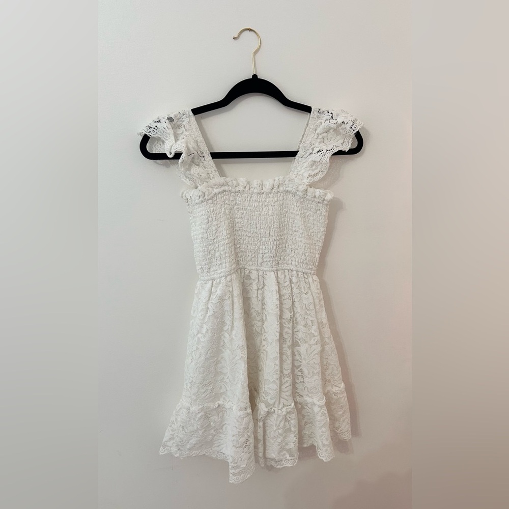 Altar'd State Cream Lace Mini Dress